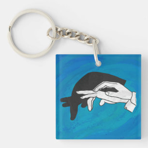 Shadow Anteater On Blue Keychain