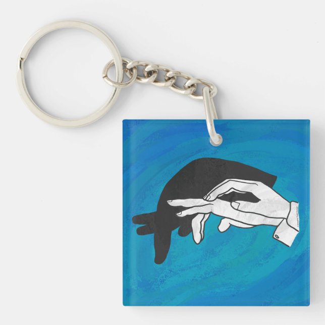 Shadow Anteater On Blue Keychain (Front)