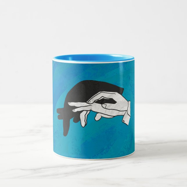 Shadow Anteater On Blue Two-Tone Coffee Mug (Center)