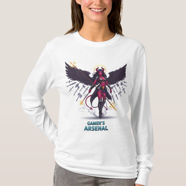 "Shadow Arsenal: Devil Angel Gamer" T-Shirt (Front)