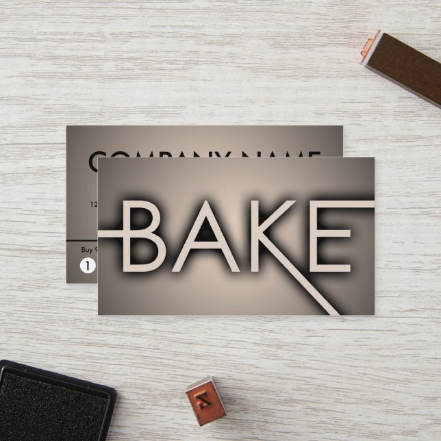 shadow BAKE (colour customizable) Loyalty Card (Front/Back In Situ)