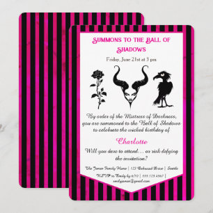 Shadow Ball Dark Fantasy Birthday Design Script Invitation