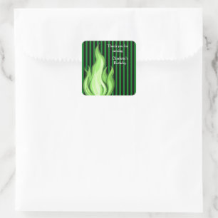 Shadow Ball Dark Fantasy Party green Paper Cup Square Sticker