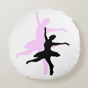 Shadow ballerina design round pillow