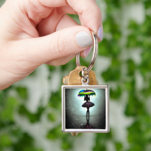 Shadow Ballerina with Umbrella Keychain