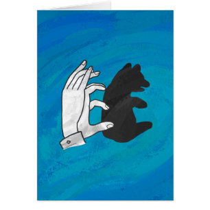 Shadow Bear Cub On Blue