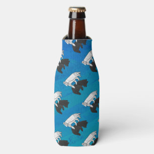 Shadow Bear Cub on Blue Bottle Cooler