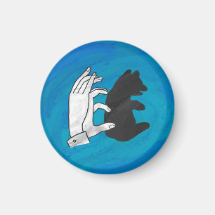 Shadow Bear Cub On Blue Magnet