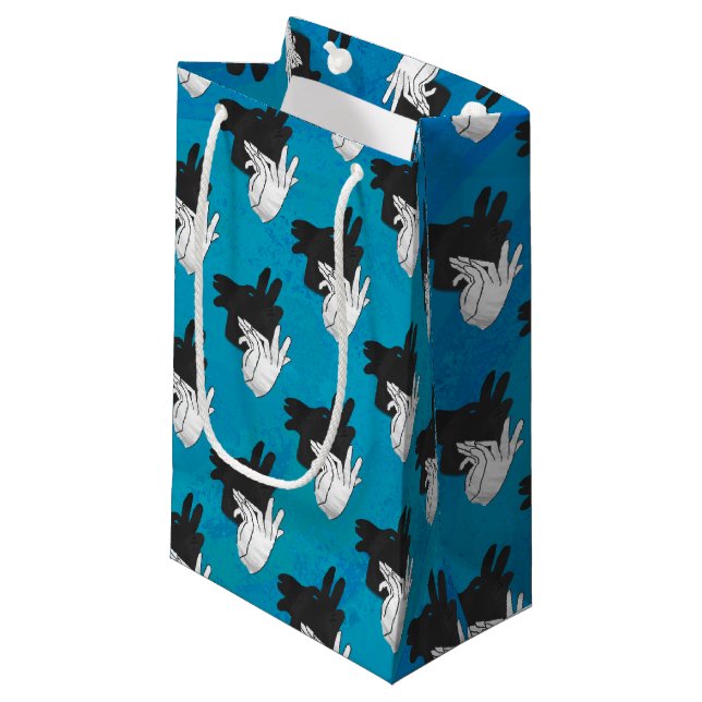 Shadow Billy Goat on Blue Small Gift Bag (Front Angled)