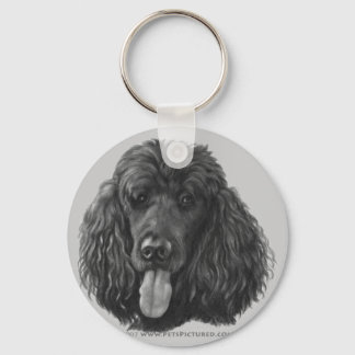 Shadow, Black Standard Poodle Keychain