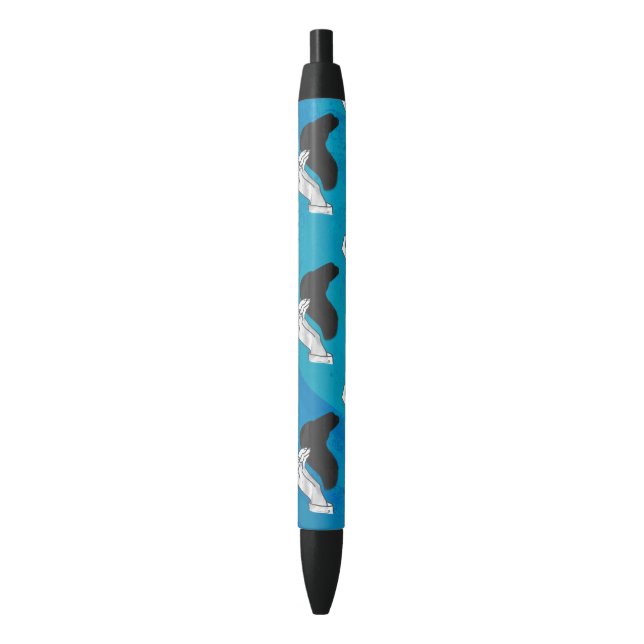 Shadow Camel on Blue Black Ink Pen (Front Vertical)