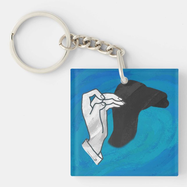 Shadow Camel On Blue Keychain (Front)