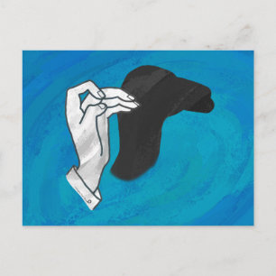 Shadow Camel On Blue Postcard