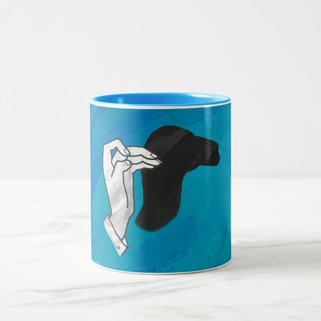 Shadow Camel On Blue Two-Tone Coffee Mug (Center)
