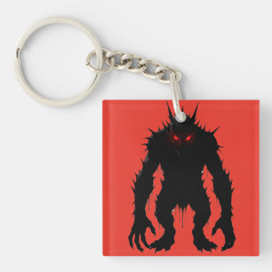 Shadow Demon Monster Red Eyes Horror gift Keychain