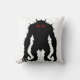 Shadow Demon Monster Red Eyes Horror gift Throw Pillow