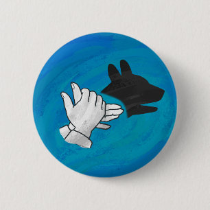 Shadow Dog On Blue 2 Inch Round Button