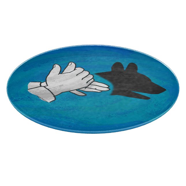 Shadow Dog On Blue Cutting Board (Corner)