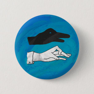 Shadow Duck On Blue 2 Inch Round Button