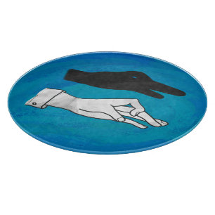 Shadow Duck On Blue Cutting Board