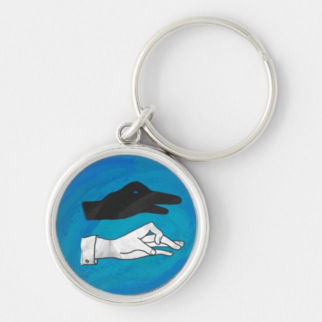 Shadow Duck On Blue Keychain (Front)