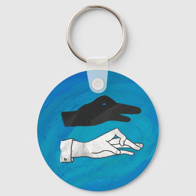 Shadow Duck On Blue Keychain (Front)