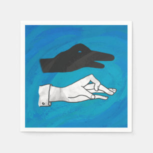 Shadow Duck On Blue Napkin