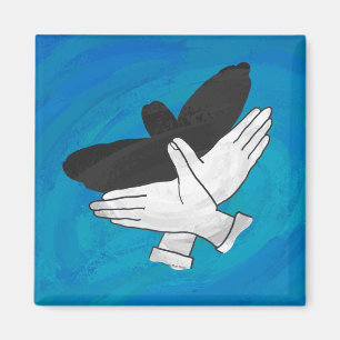 Shadow Eagle On Blue Magnet