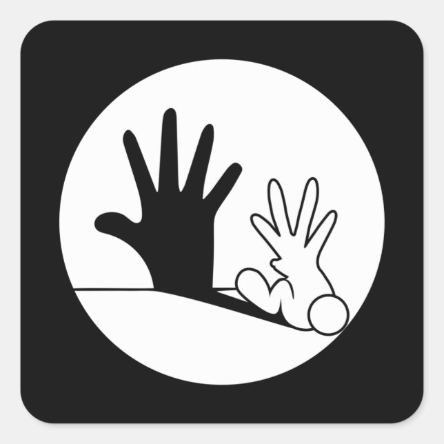 Shadow Figure Rabbit Animal Welfare Animal Lover Square Sticker (Front)