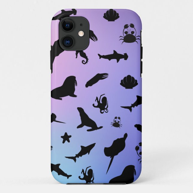 shadow fish shark sea crab gradient galaxy ocean  Case-Mate iPhone case (Back)