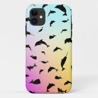 Shadow fish shark whale gradient colourful galaxy