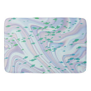 Shadow fish shark whale on gradient galaxy  bath mat