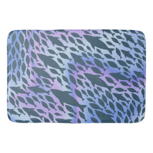 Shadow fish shark whale on gradient galaxy  bath mat