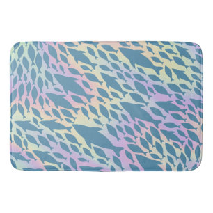 Shadow fish shark whale on gradient galaxy bath mat