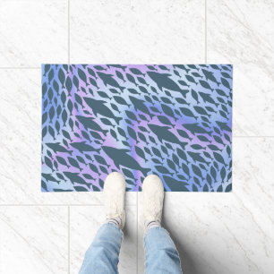 Shadow Fish Shark Whale on gradient galaxy Doormat