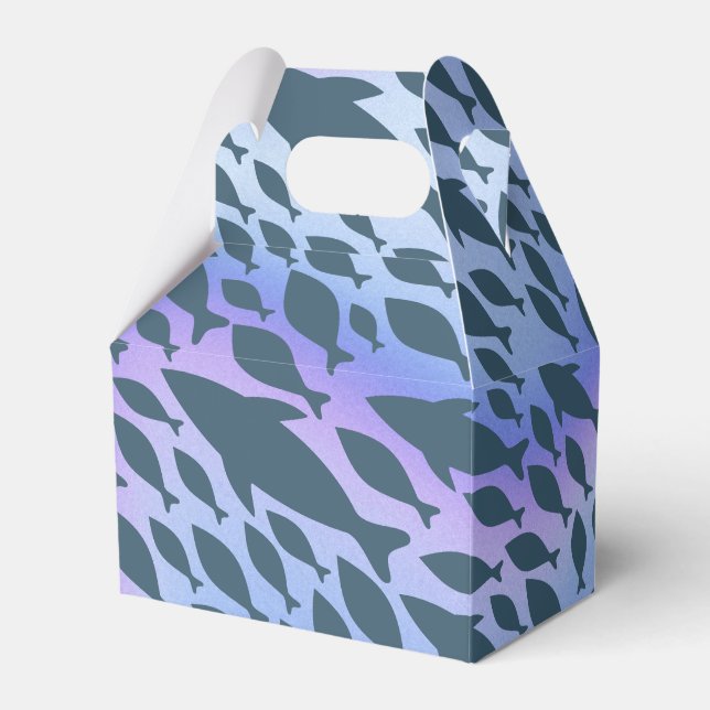 Shadow Fish Shark Whale on gradient galaxy Favor Box (Front Side)