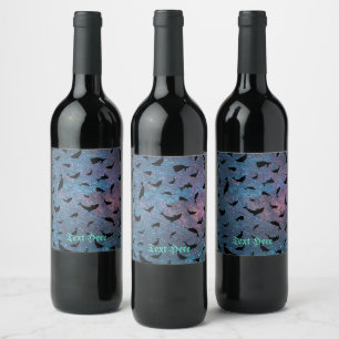 shadow fish shark whale on gradient galaxy wine label