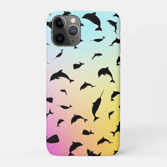 shadow fish shark whale on gradient ocean  Case-Mate iPhone case (Back)