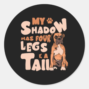 Shadow Has Four Legs And A Tail - American Bulldog Classic Round Sticker