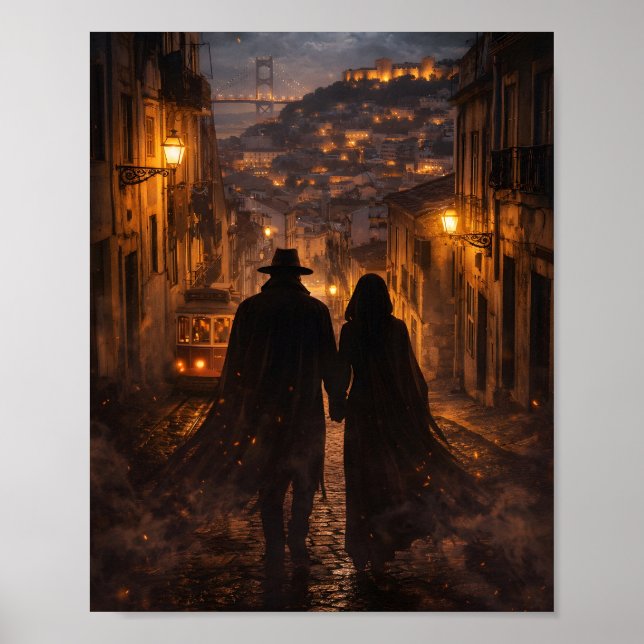 Shadow Lovers in Lisbon – Mysterious Romantic  Poster (Front)