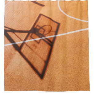 Shadow of basketball hoop