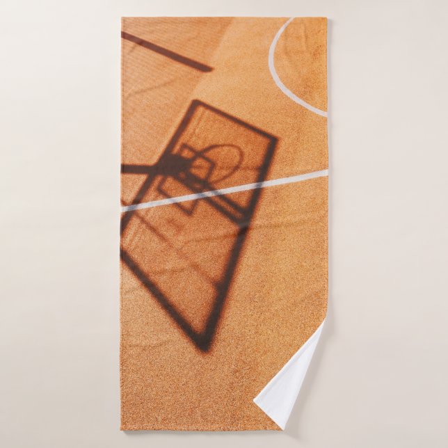 Shadow of basketball hoop bath towel (Bath Towel)