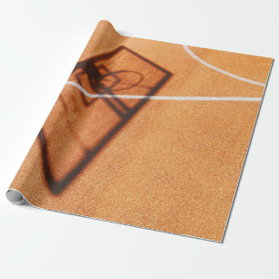 Shadow of basketball hoop wrapping paper