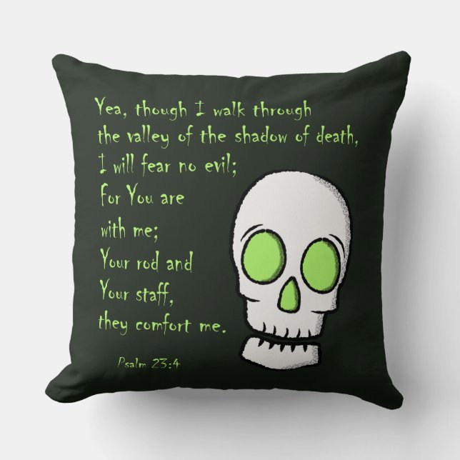 Shadow of Death -- Skull Throw Pillow (Front)