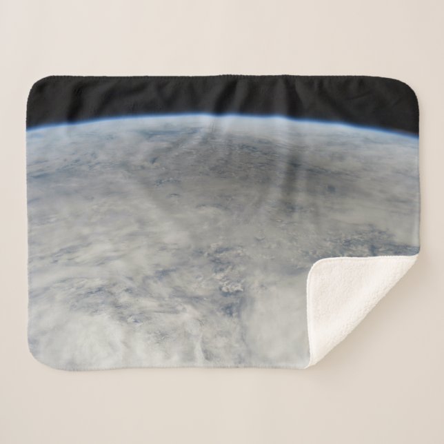 Shadow Of The Moon Cast On The Northern Pacific. Sherpa Blanket (Front (Horizontal))