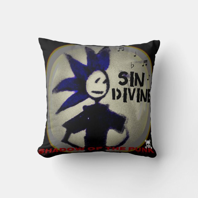 SHADOW OF THE PUNK THROW PILLOW (Front)