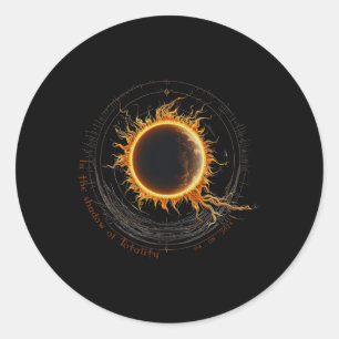 Shadow Of Totality Watching 2024 Total Solar Eclip Classic Round Sticker