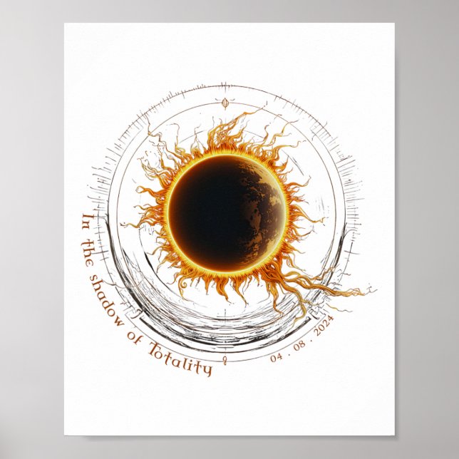 Shadow Of Totality Watching 2024 Total Solar Eclip Poster (Front)