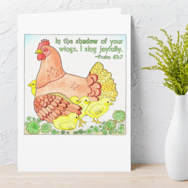 Shadow of Your Wings Mother Hen Mother's Day Card (Creator Uploaded)