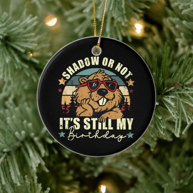 shadow or not it's still my birthday ceramic ornament (Tree)